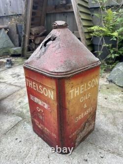 Vintage Thelson 5 Gallon Motor Oil Can Kenneth Thelwall Doncaster Rare