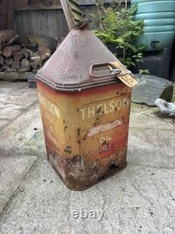 Vintage Thelson 5 Gallon Motor Oil Can Kenneth Thelwall Doncaster Rare