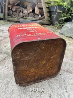 Vintage Thelson 5 Gallon Motor Oil Can Kenneth Thelwall Doncaster Rare