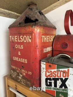 Vintage Thelson 5 Gallon Motor Oil Can Kenneth Thelwall Doncaster Rare