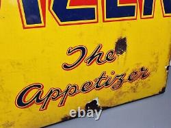 Vintage Tizer Enamel Sign, drink Tizer the appetiser 1930'spop advertising rare