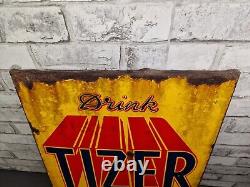 Vintage Tizer Enamel Sign, drink Tizer the appetiser 1930'spop advertising rare