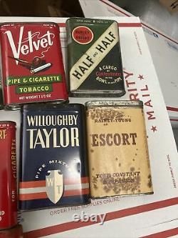 Vintage Tobacco Tin Lot Rare Vertical Pocket Great Graphics Advertising Set 17