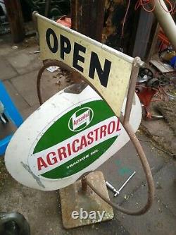 Vintage Tractor Castrol oil spinner sign Agricastrol. Very rare Tractor Oil sign