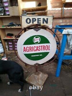 Vintage Tractor Castrol oil spinner sign Agricastrol. Very rare Tractor Oil sign