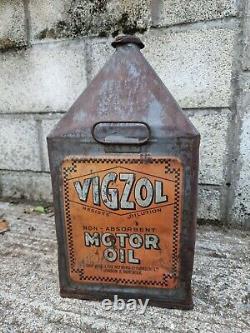 Vintage VIGZOL OIL 5 Gallon Pyramid Can Automobilia Motoring Collectable Rare