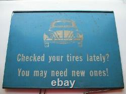 Vintage VW metal display tire sign RARE circa 1967 and earlier