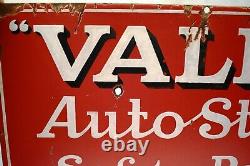 Vintage Valet Auto Strop Safety Razor Sign Porcelain Enamel Advertising Rare