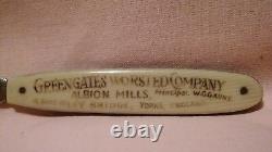 Vintage Very Rare Advertising Letter Opener Greengates Worsted Company Used Con