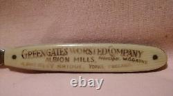 Vintage Very Rare Advertising Letter Opener Greengates Worsted Company Used Con