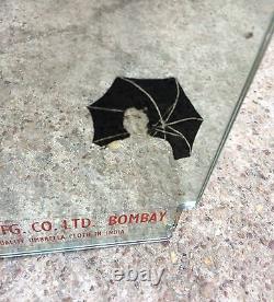 Vintage Very Rare Centurys Umbrella Cloth Advertising On Glass Mirror
