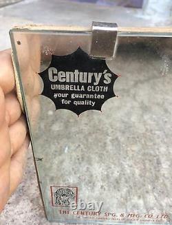 Vintage Very Rare Centurys Umbrella Cloth Advertising On Glass Mirror