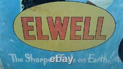 Vintage Very Rare Elwell Tools Pictoral Ally/metal Sign(not Enamel) Original