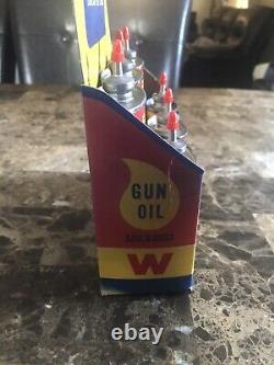 Vintage WINCHESTER GUN OIL STORE DISPLAY RARE! Tin Bottle Can With Tip Protector