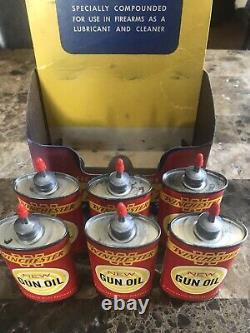 Vintage WINCHESTER GUN OIL STORE DISPLAY RARE! Tin Bottle Can With Tip Protector