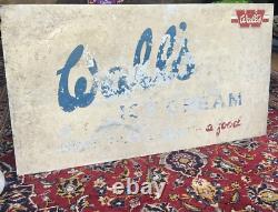 Vintage Wall's Ice Cream Metal Enamel Advertising Sign Rare Collectible