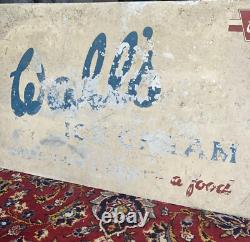 Vintage Wall's Ice Cream Metal Enamel Advertising Sign Rare Collectible