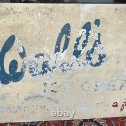 Vintage Wall's Ice Cream Metal Enamel Advertising Sign Rare Collectible
