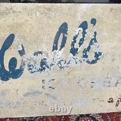 Vintage Wall's Ice Cream Metal Enamel Advertising Sign Rare Collectible