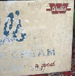 Vintage Wall's Ice Cream Metal Enamel Advertising Sign Rare Collectible