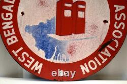 Vintage West Bengal Petroleum Dealers Association Porcelain Enamel Sign 15 Rare Vintage West Bengal Petroleum Dealers Association Porcelain Enamel Sign 15 Rare