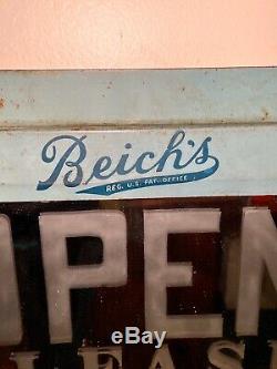 Vintage XX Rare Antique Beichs Store Sign
