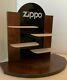 Vintage Zippo Display Store wood glass plastic rare collectibles