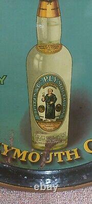 Vintage antique old rare advertisements Coates & Co Plymouth gin tin tray