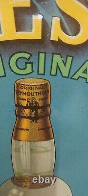 Vintage antique old rare advertisements Coates & Co Plymouth gin tin tray