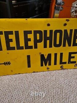 Vintage enamel sign AA telephone double sided super rare origanal sign