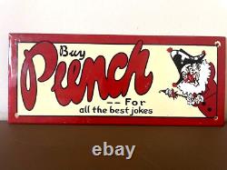 Vintage enamel sign- Rare- Punch -For all the best jokes- old garnier sign