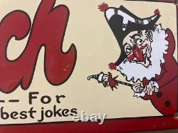 Vintage enamel sign- Rare- Punch -For all the best jokes- old garnier sign