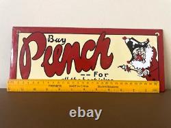 Vintage enamel sign- Rare- Punch -For all the best jokes- old garnier sign