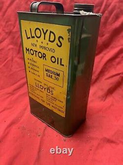 Vintage oil can automobilia petrol Gallon old Rare Lloyds