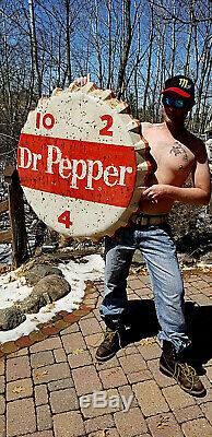 Vintage old original Rare 1963 Dr Pepper Soda Pop Metal bottle cap Sign 38X38