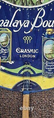 Vintage old rare advertising paper hand fan Himalaya Bouquet Made in London