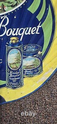 Vintage old rare advertising paper hand fan Himalaya Bouquet Made in London