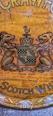 Vintage old rare collectible advertising A A Crawfords old scotch whiskytin tray