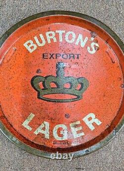 Vintage old rare collectible advertising Burtons lager tin tray