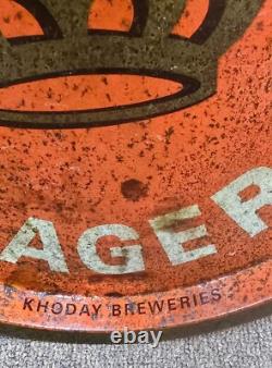 Vintage old rare collectible advertising Burtons lager tin tray