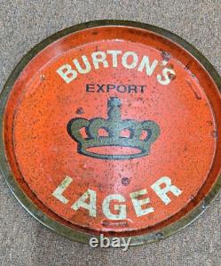 Vintage old rare collectible advertising Burtons lager tin tray