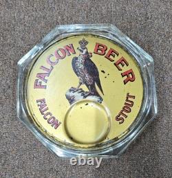 Vintage old rare collectible advertising FALCON BEER glass tray
