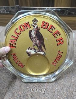Vintage old rare collectible advertising FALCON BEER glass tray