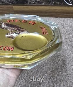 Vintage old rare collectible advertising FALCON BEER glass tray