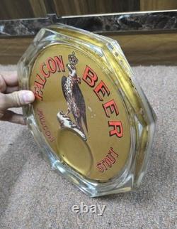 Vintage old rare collectible advertising FALCON BEER glass tray