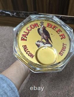 Vintage old rare collectible advertising FALCON BEER glass tray