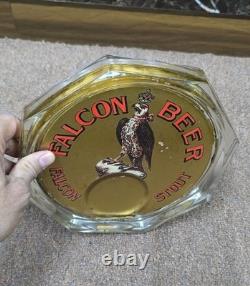 Vintage old rare collectible advertising FALCON BEER glass tray