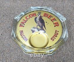 Vintage old rare collectible advertising FALCON BEER glass tray