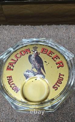 Vintage old rare collectible advertising FALCON BEER glass tray