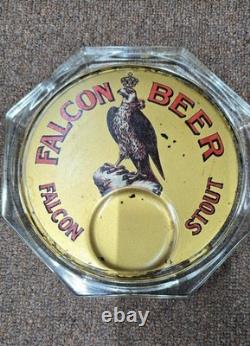 Vintage old rare collectible advertising FALCON BEER glass tray